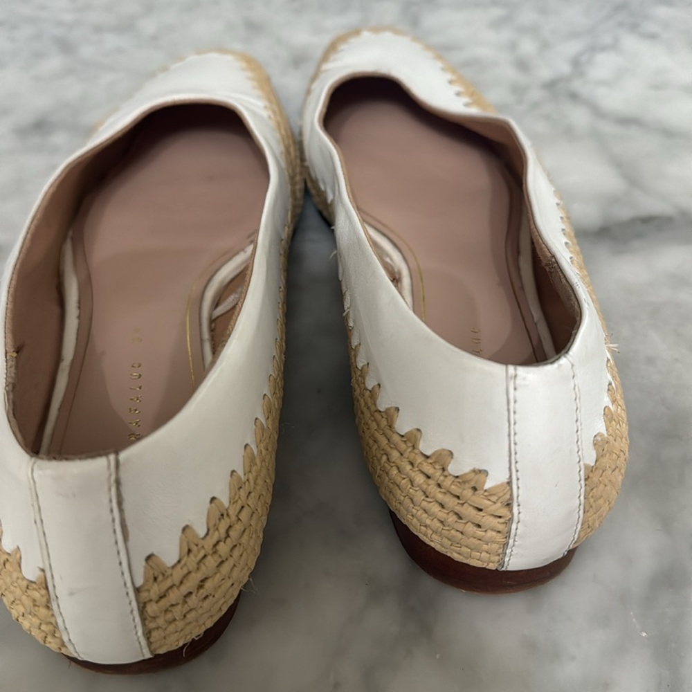 White and tan woven Zara sip on - Picture 2 of 4